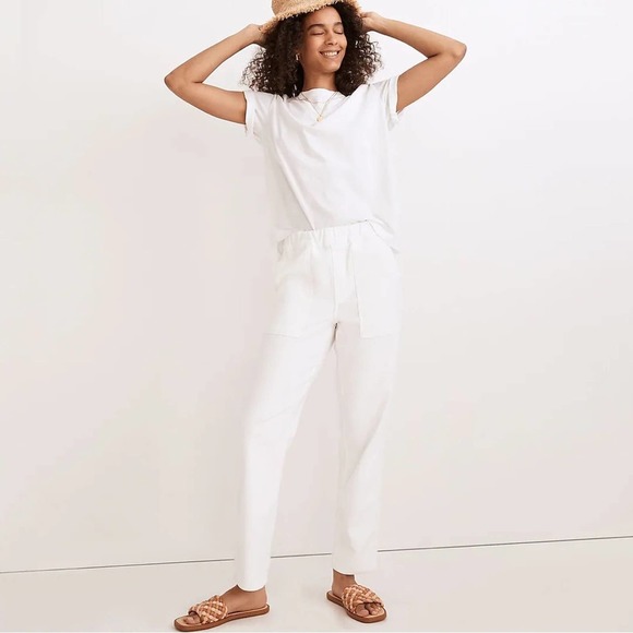 Madewell Pants - Madewell Pull On Relaxed Jeans Tall Tile White Size XXLT